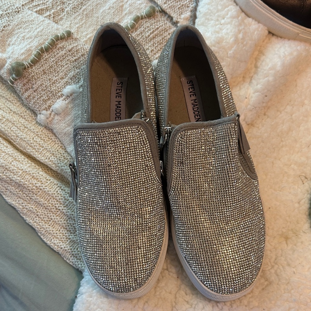 Steve Madden  Silver Slip-Ons